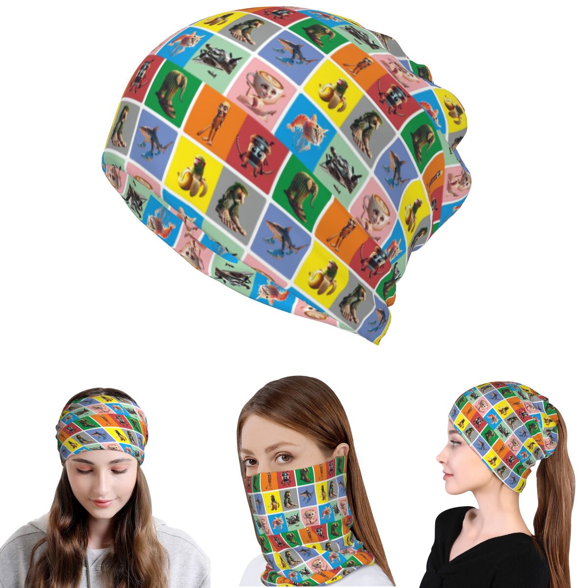 Knit Beanie Hat Warm - Итальянская многофункциональная бандана-шарф-маска-повязка на голову для