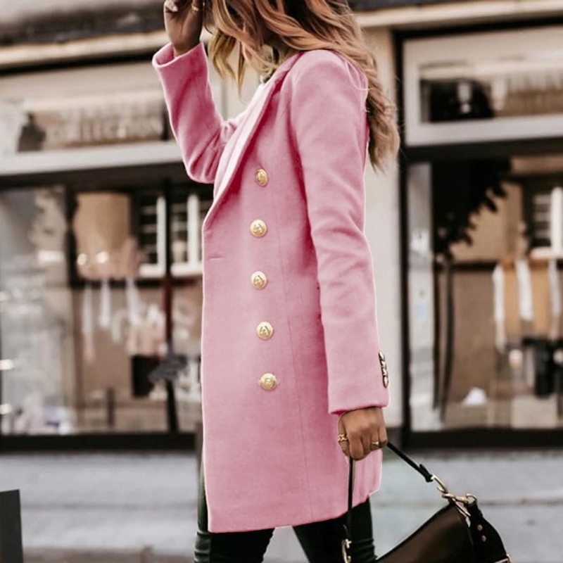 Wool Coat Peacoat - 831A Женские осенне-зимние шерстяные пальто, двубортные