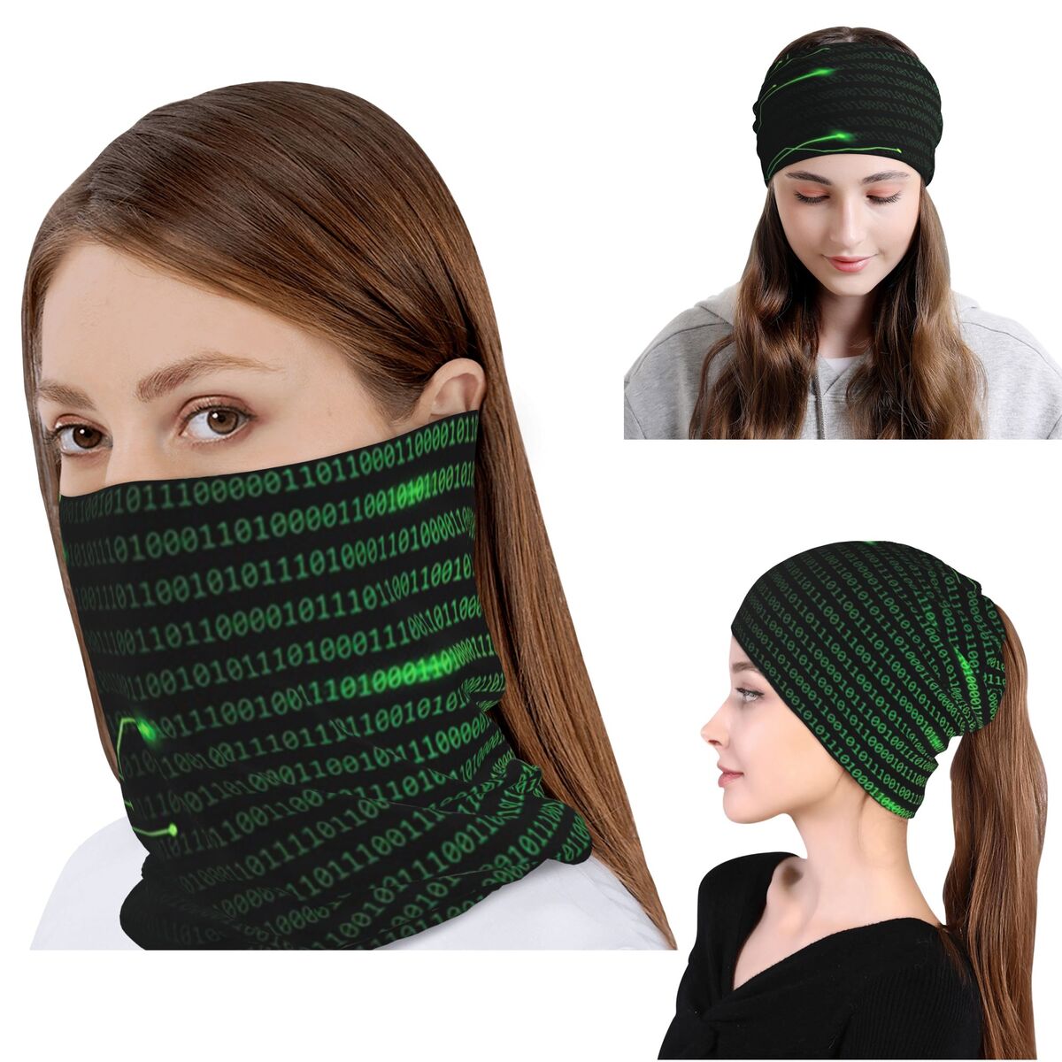 Knit Beanie Hat Warm - Плед с принтом «Бинарный код» и