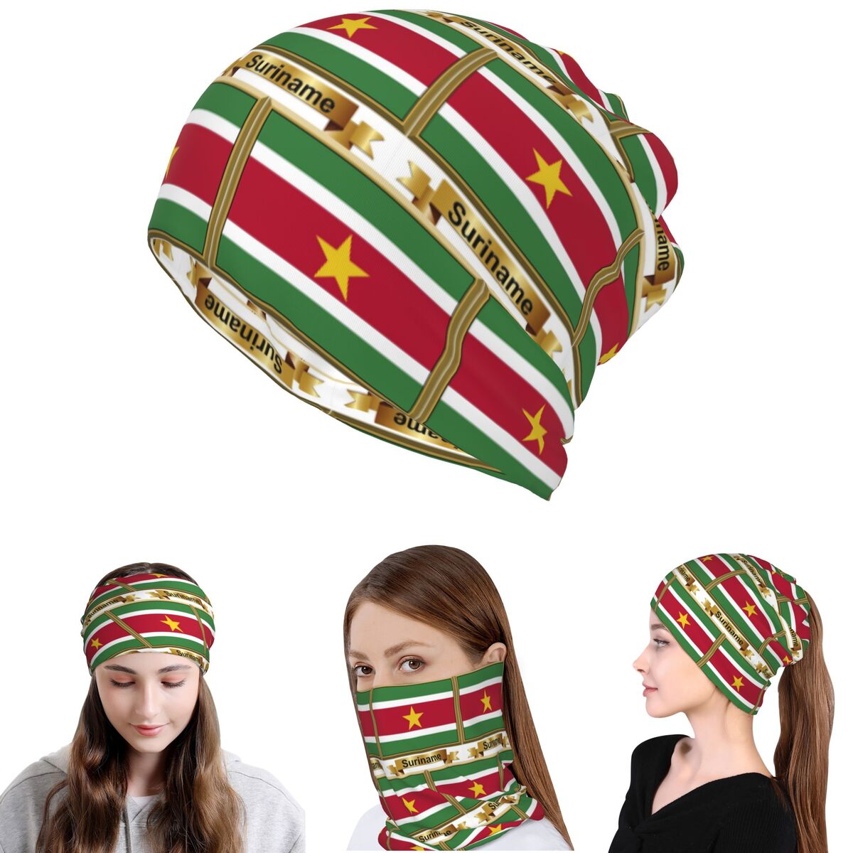 Knit Beanie Hat Warm - Товары с флагом Суринама (N): Бандана-шарф,
