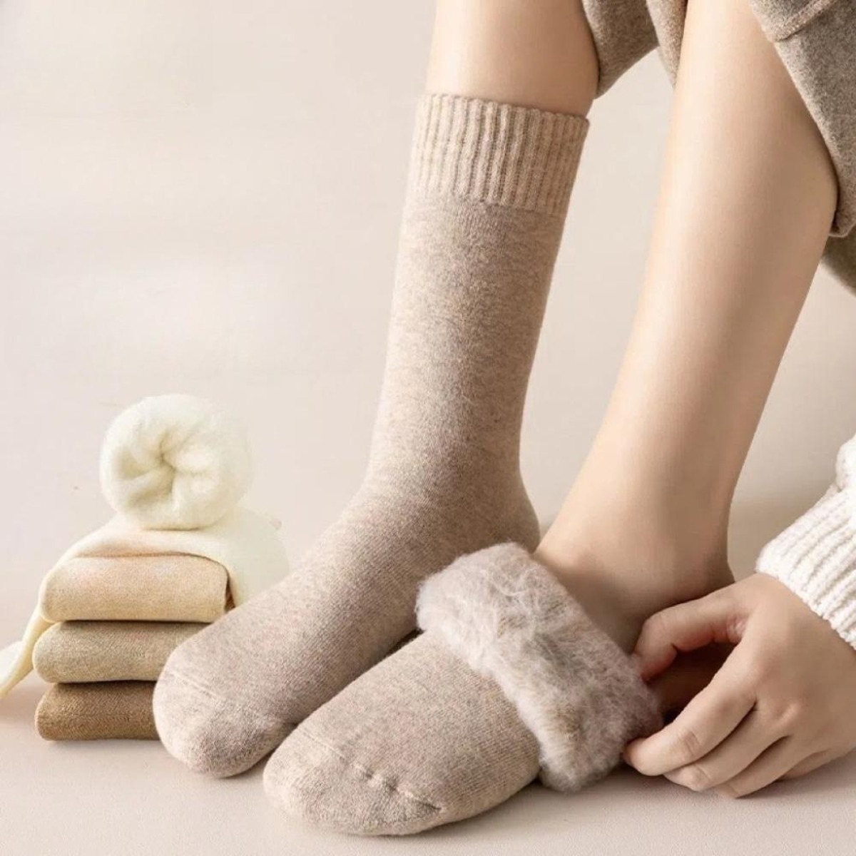 Thermal Sock Wool - 1 пара зимних теплых термоносков, женские