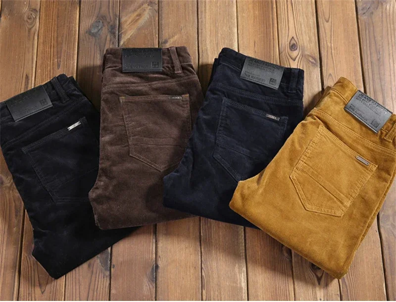 Corduroy Pant Warm - 2023 осень-зима мужские повседневные вельветовые брюки
