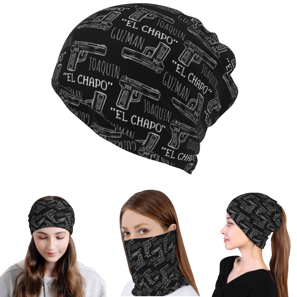 Knit Beanie Hat Warm - Бандана-маска-шарф Joaquin El Chapo Guzman Narcos