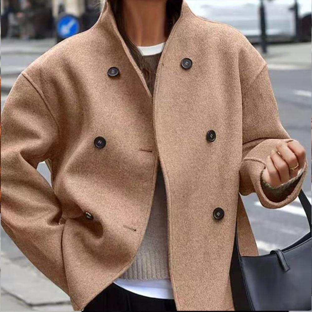 Женское зимнее укороченное шер – обзор и цена Wool Coat Peacoat