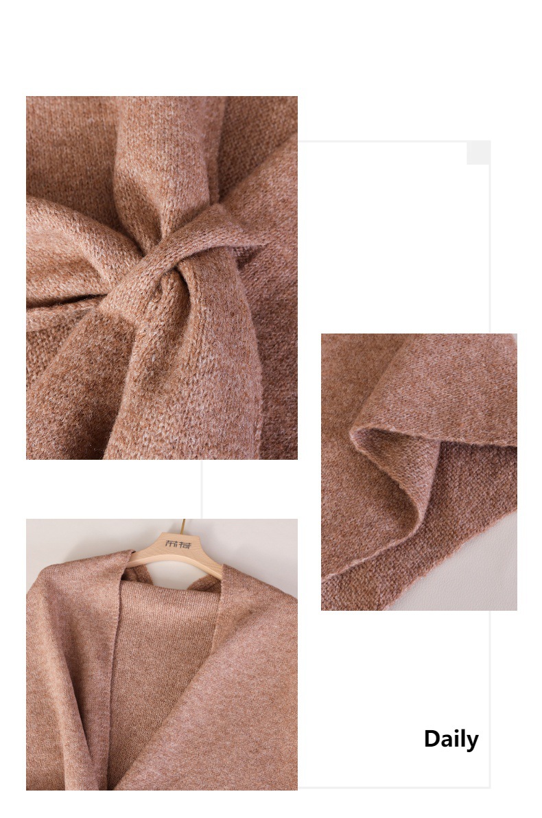 Простая однотонная вязаная тре – обзор и цена Shawl Wrap Winter